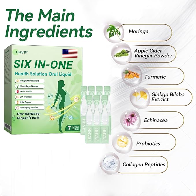 CITYOGA 2025 New Six-in-One Oral Solution, Professional Six-in-One Health Solution Oral Liquid - Promote Intestinal Digestio, Natural Slim Supplement Oral Drops for Women and Men (5)