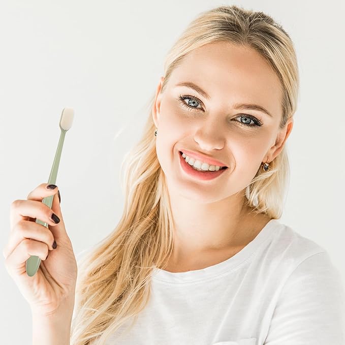 GALPADA 4pcs Soft Bristle Toothbrushes Extra Soft Toothbrushes for Adults Small Head with Wave and Regular Bristles for Travel and Daily Oral Care
