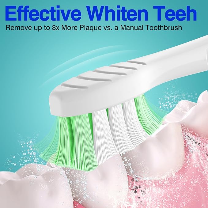 Osctor Fit for Sonicare Replacement Heads, Toothbrush Replacement Brush Heads Compatible with Philips Sonicare Click on Electric Toothbrush, 4 Pack, White