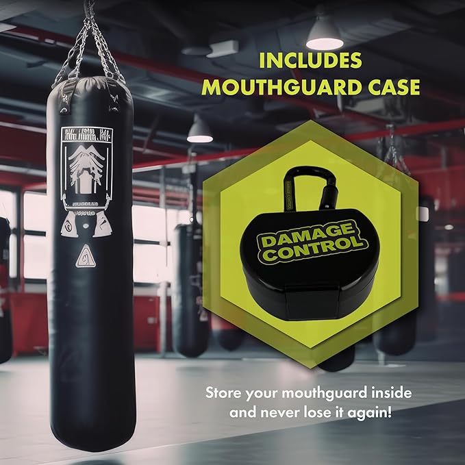 DAMAGE CONTROL Extreme Impact Mouth Guard – Sports Mouthguard for Boxing, MMA, BJJ, Hockey, Rugby, Lacrosse, & More – Mouthpiece for Teeth & Jaw Protection, for Youth & Adults (Adult, ICU)