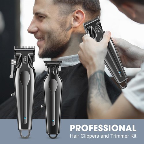 KEMEI Professional Hair Clippers Set for Men, Clippers for Hair Cutting, Cordless Rechargeable Hair Clippers Kit, Haircut Clippers, Hair Cutting Tools, LED Display, Gifts for Men