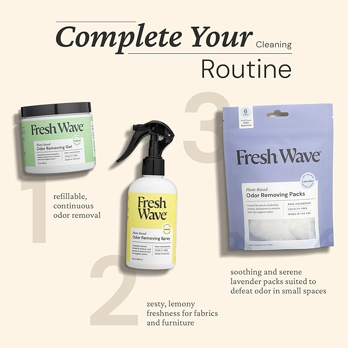 Fresh Wave Odor Removing Gel, 15 oz. - Odor Absorbers for Home, Safer Odor Relief, Natural Plant-Based Odor Eliminator, Every 15 oz. lasts 30-60 Days, For Cooking, Trash & Pets