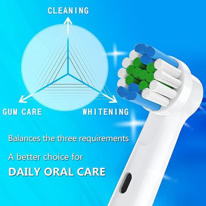 Toothbrush Replacement Heads Fit for Oral B Braun Electric Toothbrushes, 8pcs, 4 Heads for Cross Action, 4 Heads for Daily Clean, Repuesto for Type 3756 3757 3765 4729 4731
