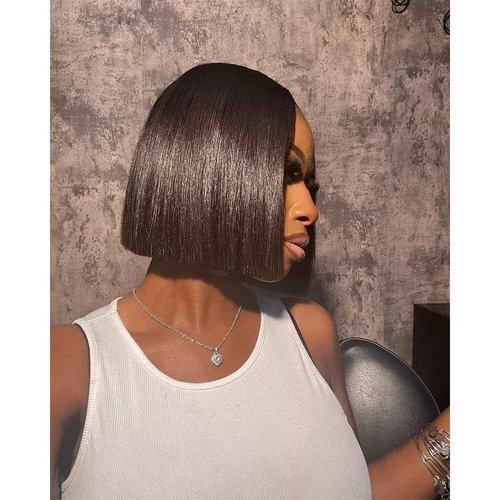 2X6 Deep Parting SKINLIKE Real HD Human Hair Short Bob Wigs Pre Plukced 0.10mm Ultra-thin Invisible Swiss HD Lace Closure Single Knot Undetectable Melted Lace Closure Wigs 180% Density 10Inch