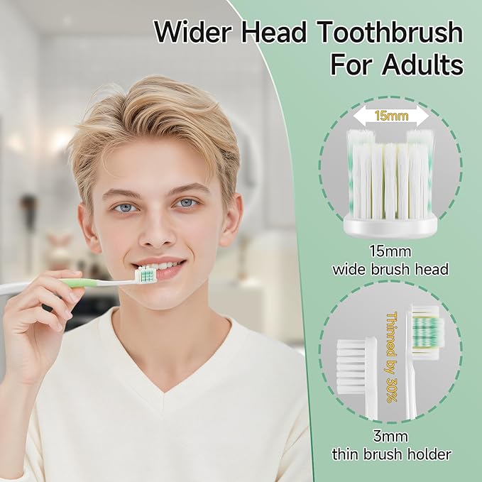 Extra Soft Toothbrush for Adults 3D Toothbrush Head with Ergonomic Handle Deeply Remove Surface Stains Soft Bristle for Sensitive Teeth Pregnant Women 6 Pack
