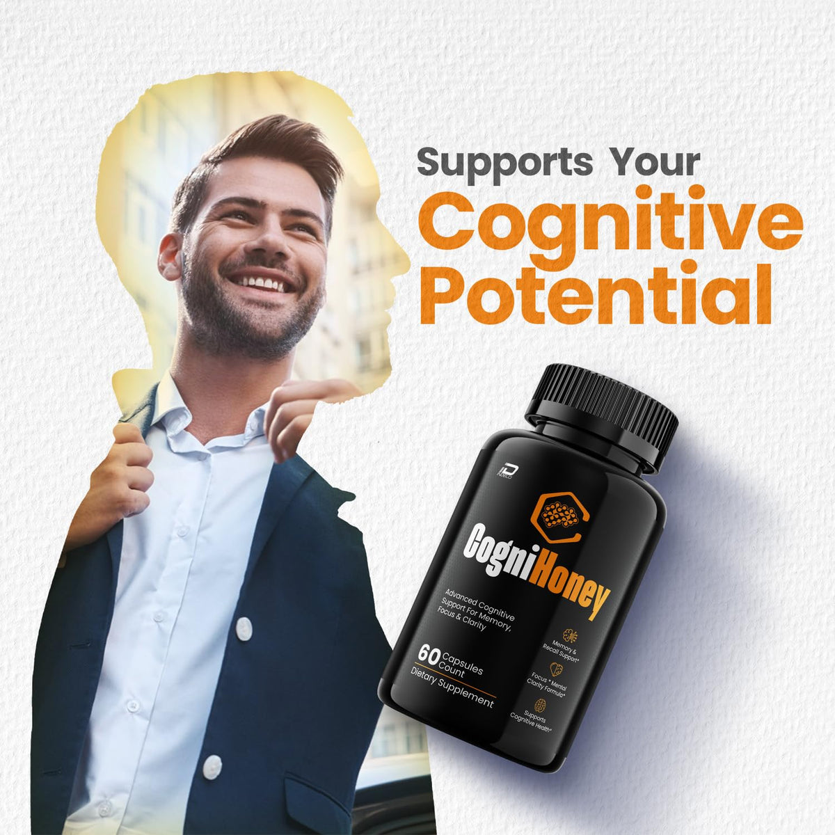 CogniHoney Capsules – Cogni Honey Pills Advanced Formula Natural Blend Focus Memory Support and Reviews - 60 Capsules