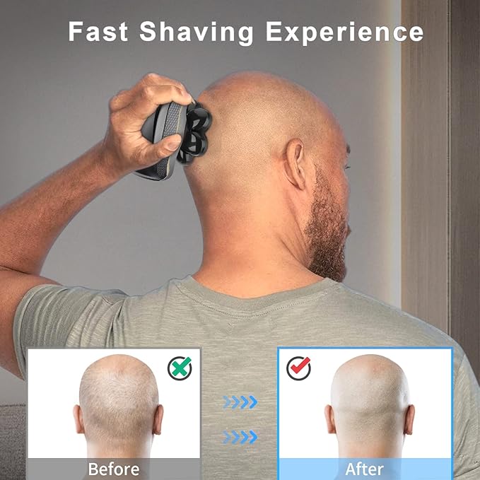 Universal Head Shaver Replacement Heads 9 Blades Head Shavers Replacement Blades for Bald Men Compatible with Freebird Shaver & Other Brands (silver9)