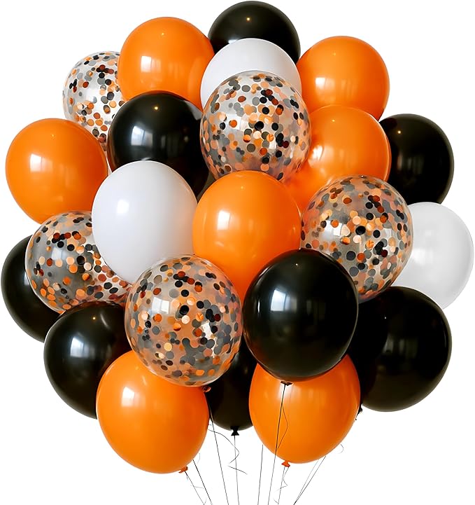 KatchOn, Halloween Balloons Arch Kit - Pack of 56 | Orange and Black Balloons for Halloween Decorations | Latex Balloon for Basketball Birthday Party Decorations | Orange and Black Party Decorations