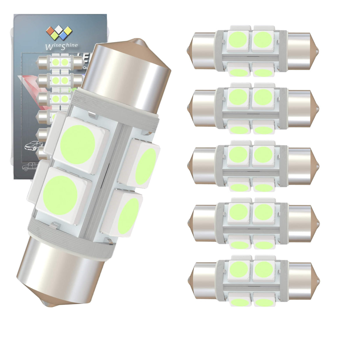Wiseshine DC 24V 36mm 6418 LED Bulbs,Festoon LED Car Bulb Ice Blue,C5W LED Bulb for Truck Boat RV Truck Interior Dome Glove box