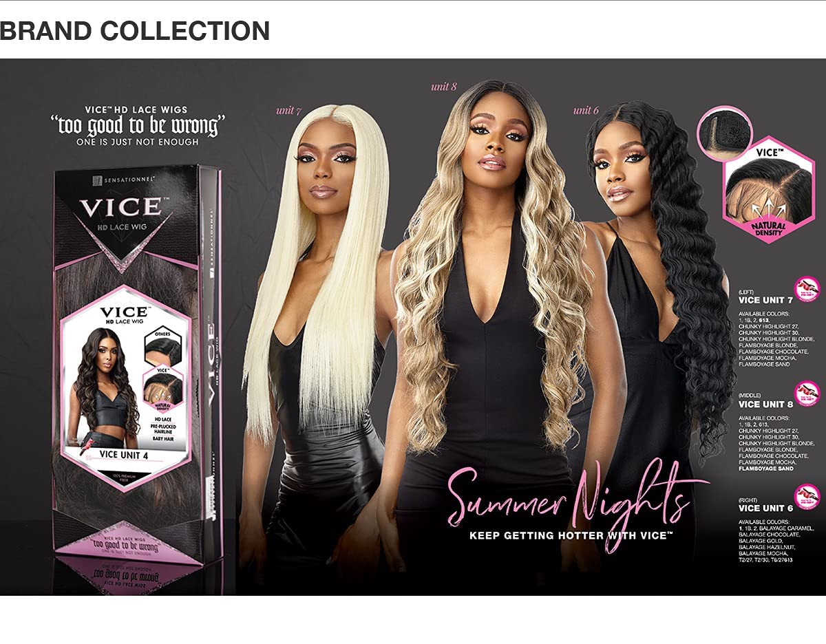 Sensationnel Vice Lace Front Wig-Unit 6, 1B OFFBLACK