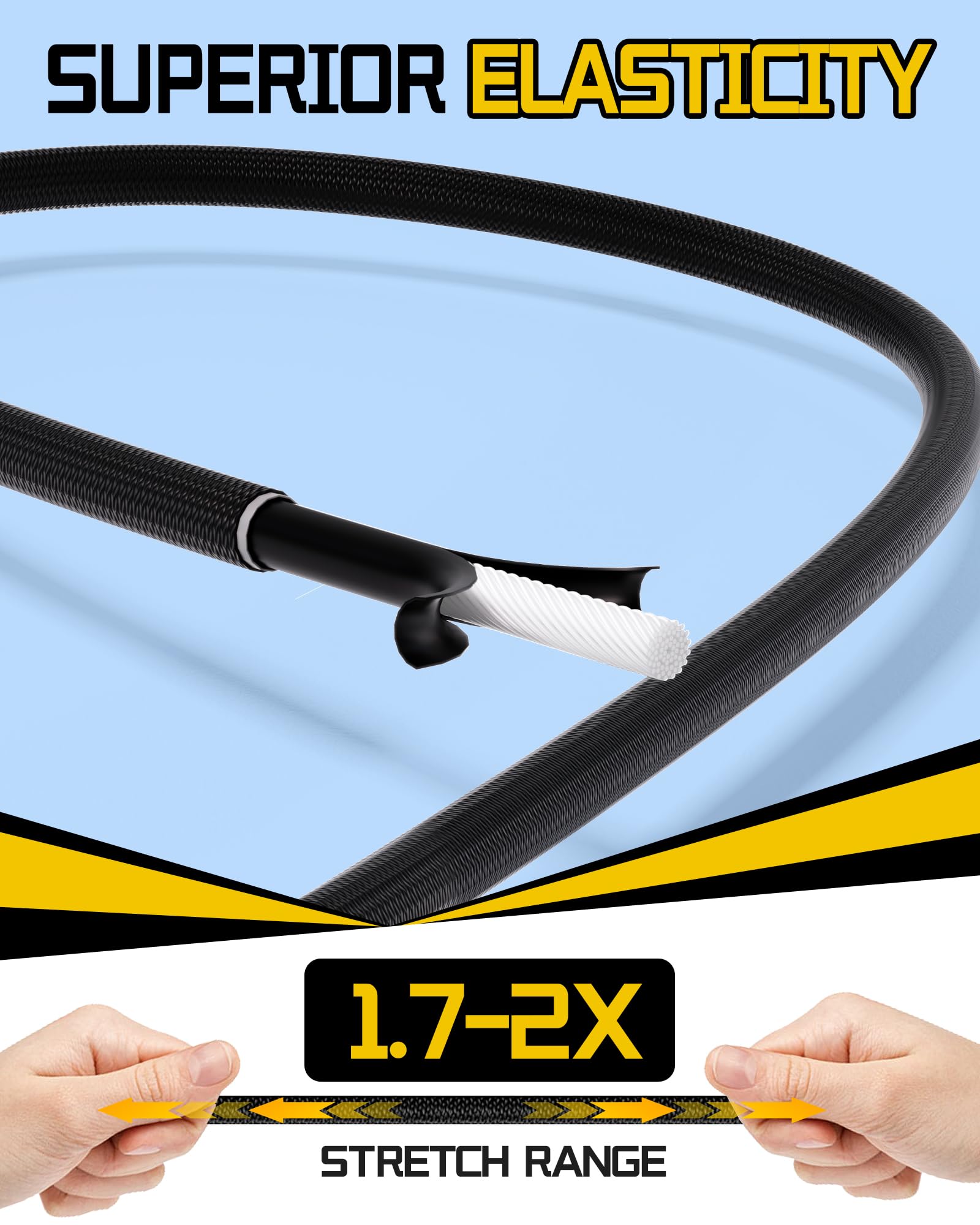 8 Pcs 48 Inch Adjustable Carabiner Bungee Cords with Hooks, Easy to Adjust from 7" to 48", Black Bungee Straps with UV-Resistance & Superior Elasticity for Cargo, Bike, Luggage, Carts, Truck, etc