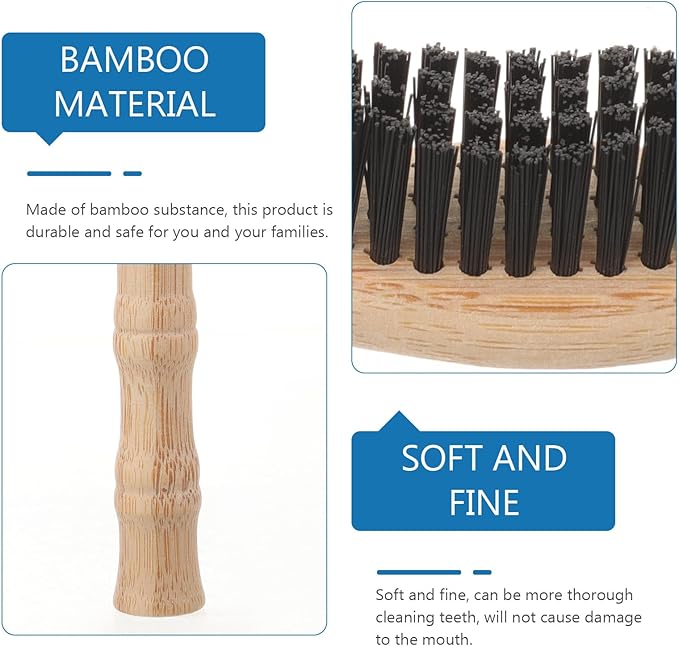 VICASKY 4pcs Toothbrush Set with Extra Soft Bristles, Black Curved Head Design, Portable Eco-Friendly Manual Toothbrushes for Adults, Travel Use, Soft Handle