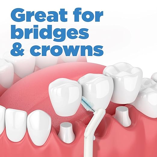 GUM Proxabrush Go-Betweens Refills - Moderate - Compatible with GUM Permanent Handle - Reusable Interdental Brushes - Soft Bristled Dental Picks, 8 Count (Pack of 6)