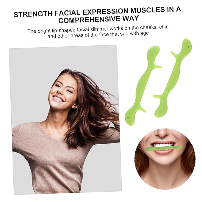 minkissy 3pcs Smile Practice Tool Silicone for Stuttering Mouth Exerciser for Facial Muscle Strengthening Portable Wrinkle Tool for Ages
