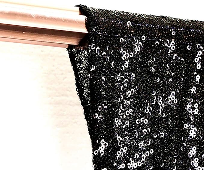 Juya Delight 10ft x 10ft Black Sequin Photography Backdrop Curtain for Party Banquet Festival Wedding Anniversary Exhibition
