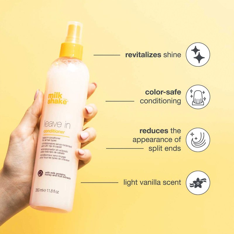 milk_shake Leave-in Conditioner for All Hair Types | Softens, Detangles & Adds Shine with Milk Proteins & Honey | 11.8 Fl Oz (350 ml)