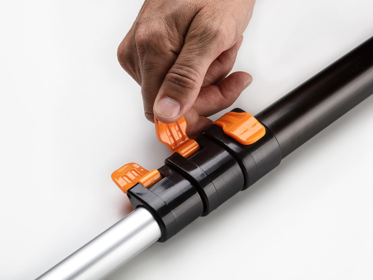 5-24 ft Long Telescoping Extension Pole // Multi-Purpose Extendable Pole with Universal Twist-on Metal Tip // Lightweight and Sturdy // Best Telescopic Pole for Painting, Dusting and Window Cleaning