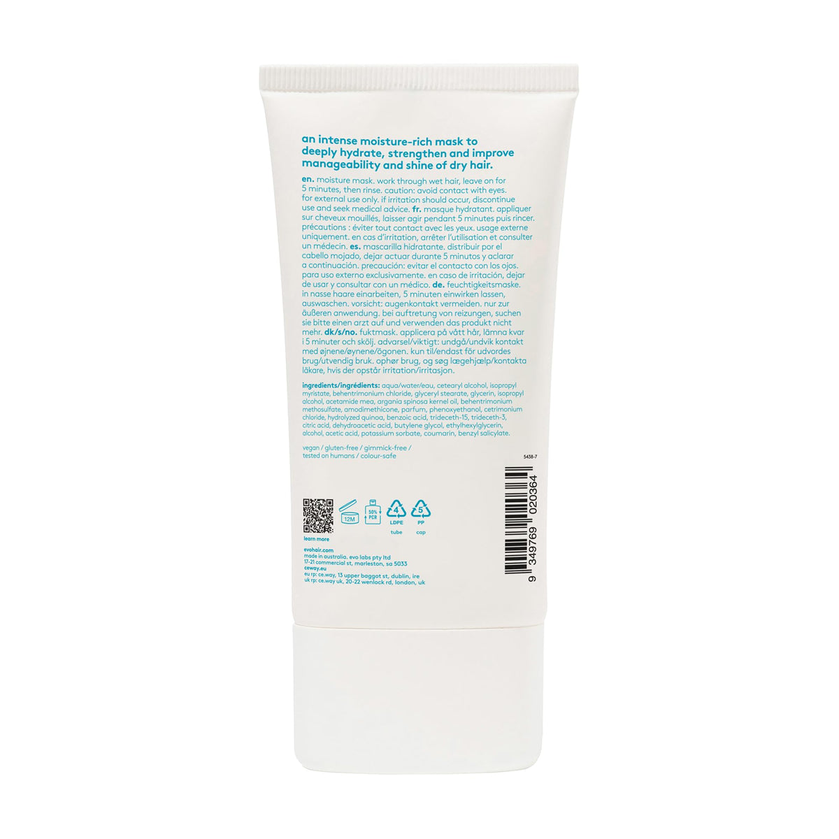 EVO The Great Hydrator Moisturizing Hair Mask for Dry, Damaged & Color-Treated Hair - Deep Conditioning & Detangling - 5.1 fl oz