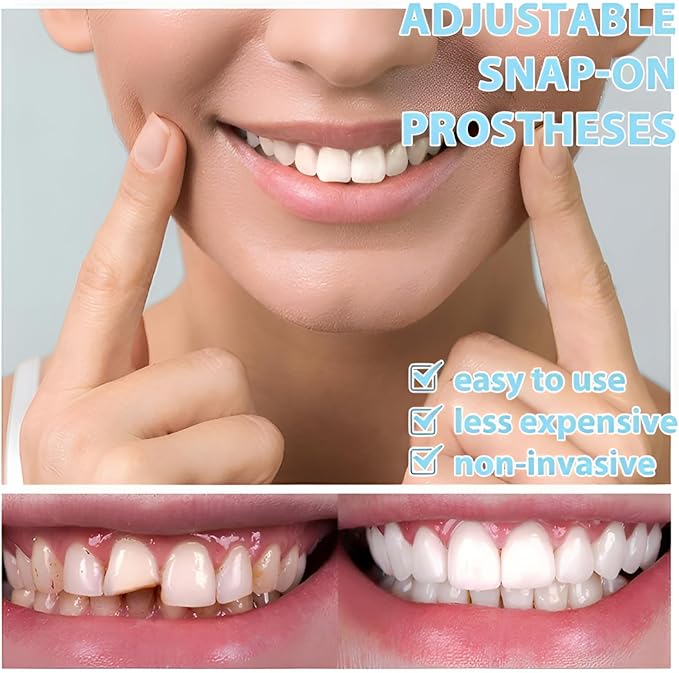 2 Pairs of Beautiful Smiles Both Men and Women Can Regain Their Confident Smiles. Upper and Lower Teeth Set. wear and for Temporary use