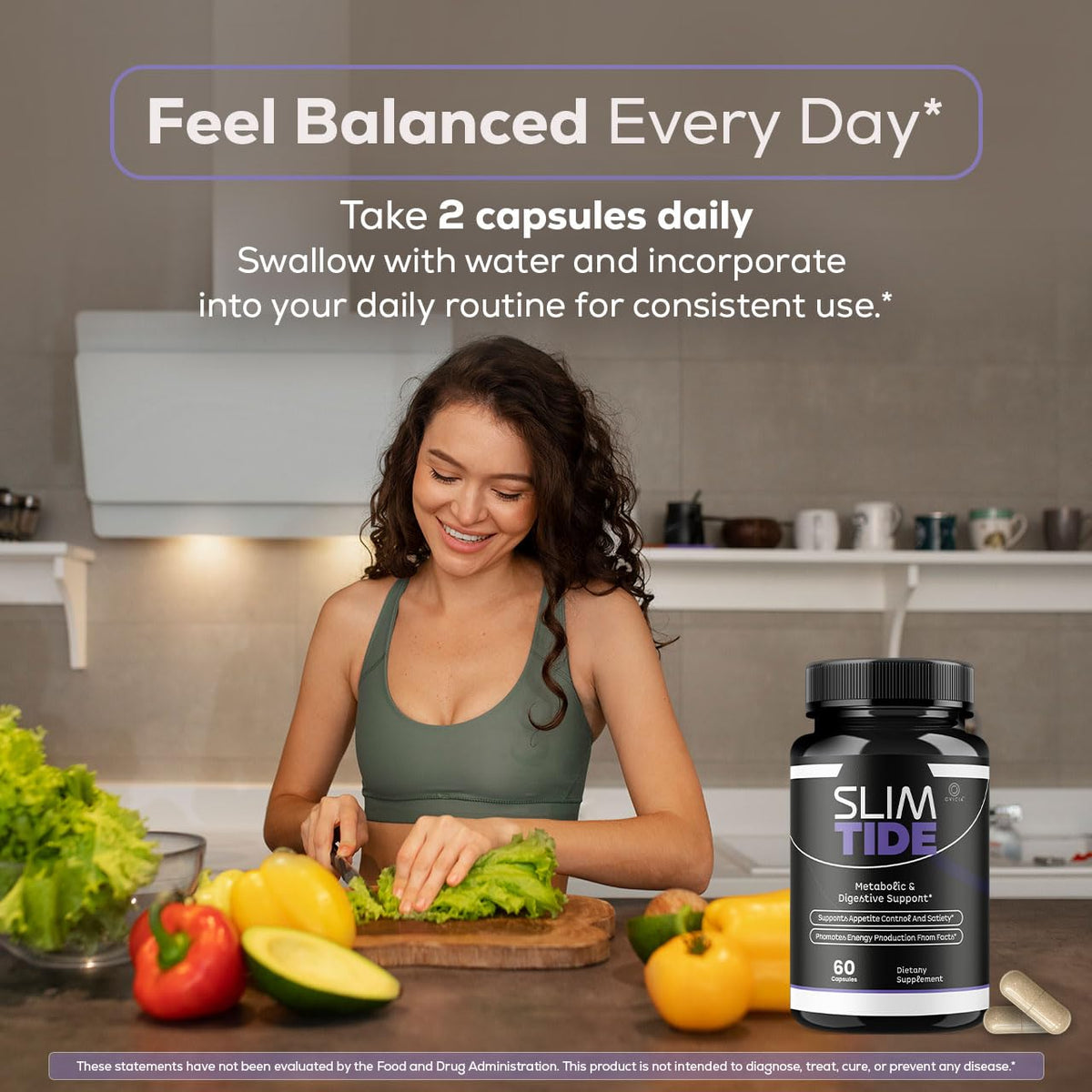 (3 Pack) Slim Tide Capsules - Official Slimtide Advanced Weight Management Formula with Natural Ingredients, Slim Tide Advanced Pills for Wellness & Overall Health Support, 180 Capsules for 3 Months