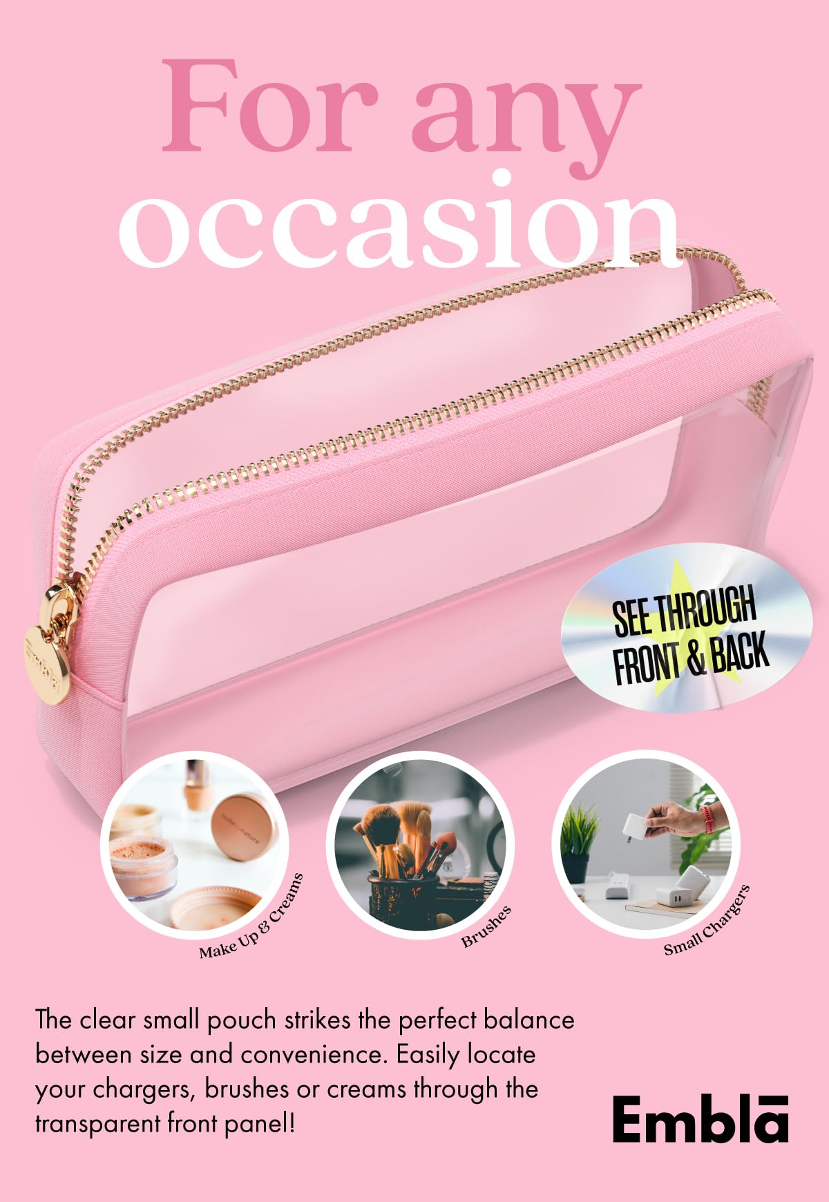 Makeup Bag for Women, Travel Cosmetic Organizer, Waterproof Toiletry Pouch