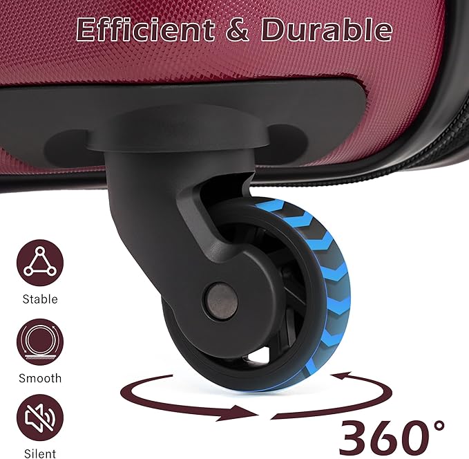 Coolife Luggage Set 3 Piece Hardside PC+ABS Suitcase with TSA Lock, Expandable Large Checked Luggage, Lightweight Rolling Carry On with Spinner Wheels(20/24/28 Inch, Radiant Pink)