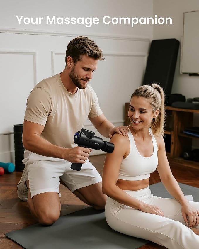 RENPHO Massage Gun with Heat and Cold, FSA Eligible HSA, Valentines Birthday Gifts for Women Men, Portable Percussion Muscle Deep Tissue Massager for Back and Neck, Handheld Massager with Carry Case