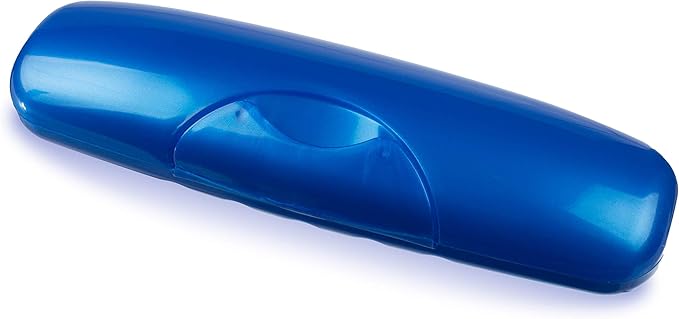 RADIUS Toothbrush Original Big Brush, BPA Free and ADA Accepted, Right Hand, Blue Brush and Blue Case