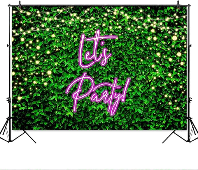 Mocsicka Let's Party Backdrop Greeny Glitter Lights Happy Birthday Background Let's Party Kids Chirldren Birthday Party Supplies Photo Booth Props (6x4ft)