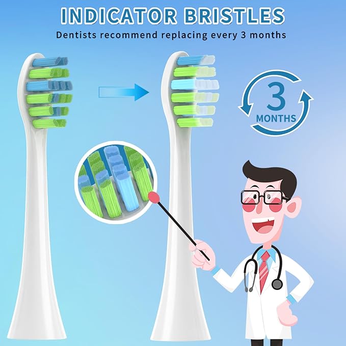 YMPBO 10 Pack Toothbrush Replacement Heads Compatible with 7AM2M AM100/AM105/AM110 Electric Toothbrush, Soft Brush Bristles, White