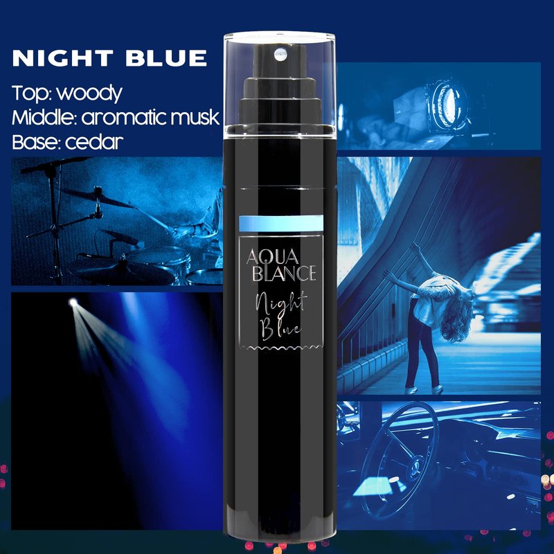 AQUA BLANCE Body Spray For Men, Mens Body Spray, Deodorant For Men Refreshing Fragrance Mist, Pack of 3, Each 3.4 Fl Oz, Tricky Game, Blue, Agiomme