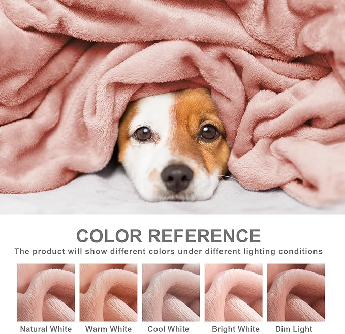 Hansleep Fleece King Size Blanket for Bed Dusty Pink, Super Soft Flannel Fuzzy Plush Cozy Blanket for All Seasons, Dusty Pink, King 90x108 Inches