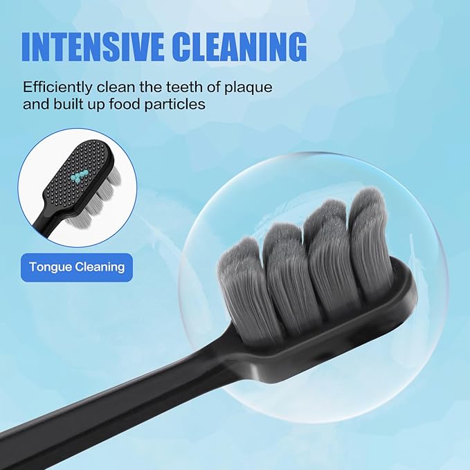 Extra Soft Toothbrushes for Adults - Extra Soft Toothbrush Pack for Sensitive Gums Ultra Soft Gum Toothbrush Designed for Gum Bleeding and Irritation 6 Pack Individually Wrapped Dentist Recommended