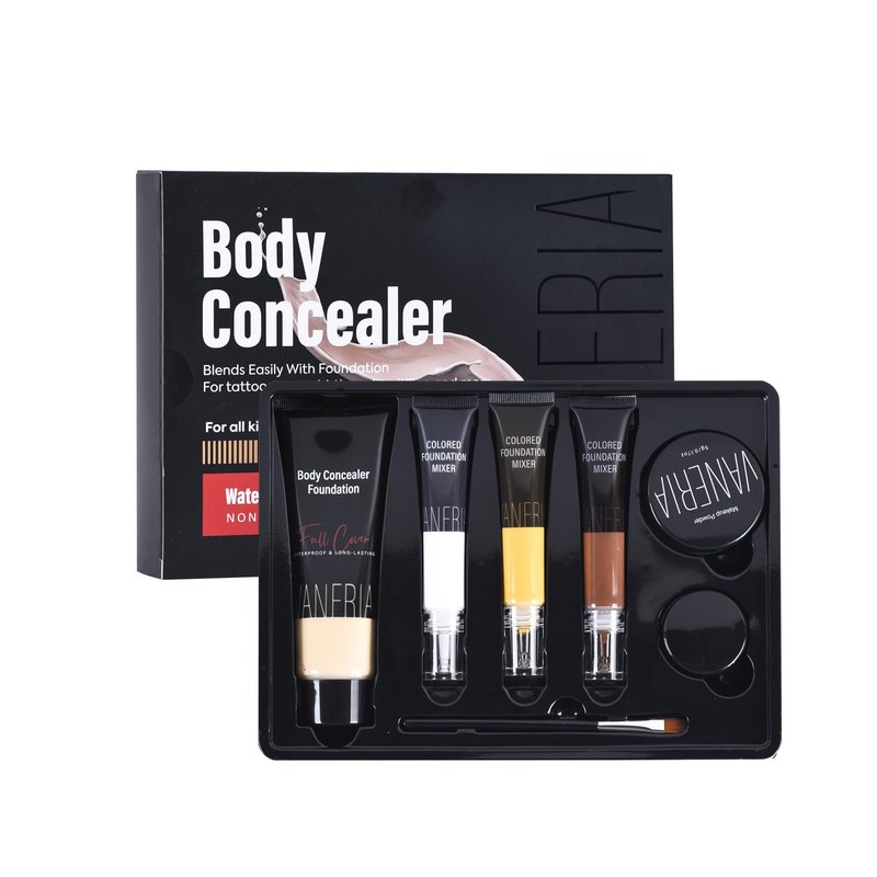 VANERIA Body Concealer, Tattoo Cover Up, Tattoo Cover Up Makeup Waterproof, Suitable For Scars, Birthmarks, Vitiligo and All Kinds Of Skin Tone, 3 Colors, 283g