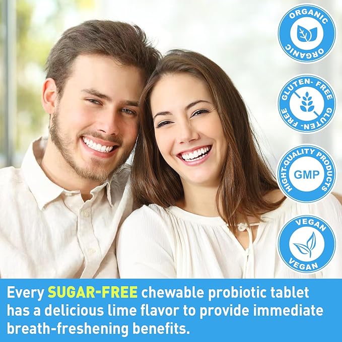 Oral Probiotics for Mouth Bad Breath for Adults 11 Billion CFU, Best Breath Oral Dental Probiotics for Teeth & Gums, Dry Mouth, Gum Restore, Fresh Breath, Chronic Halitosis & Gut Health, 2 Pack