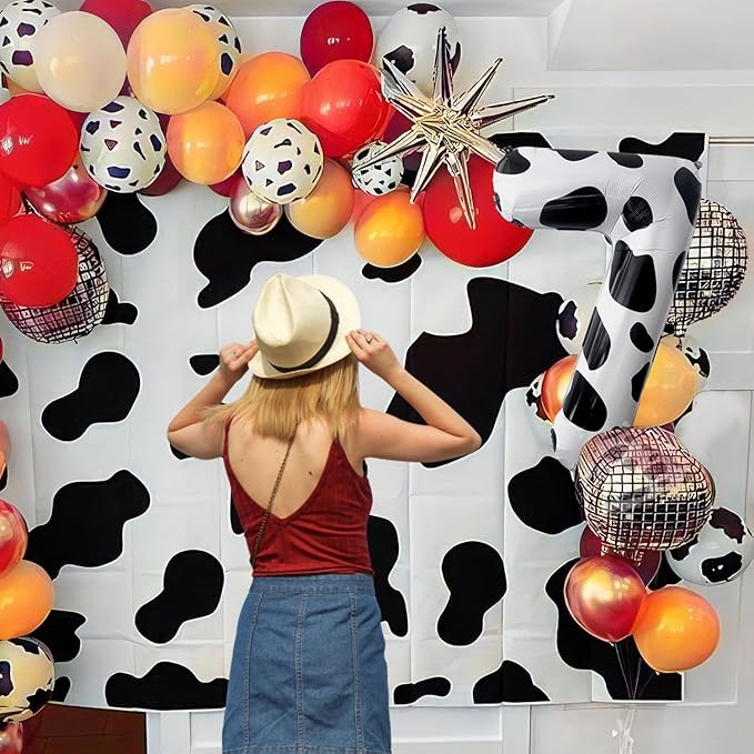 Cow Print Number Balloons, Large Foil Number 0 Balloon 40 Inch Cow Balloon for Boys Girls Birthday Decoration Cow Themed Birthday Party Decorations Farm Animal Party Supplies