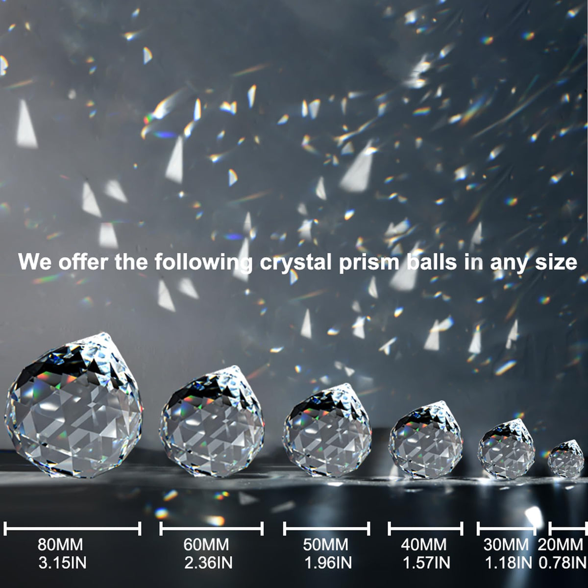 MerryNine Crystal Sun Catcher Suncatcher Prism Ball Assorted Colors