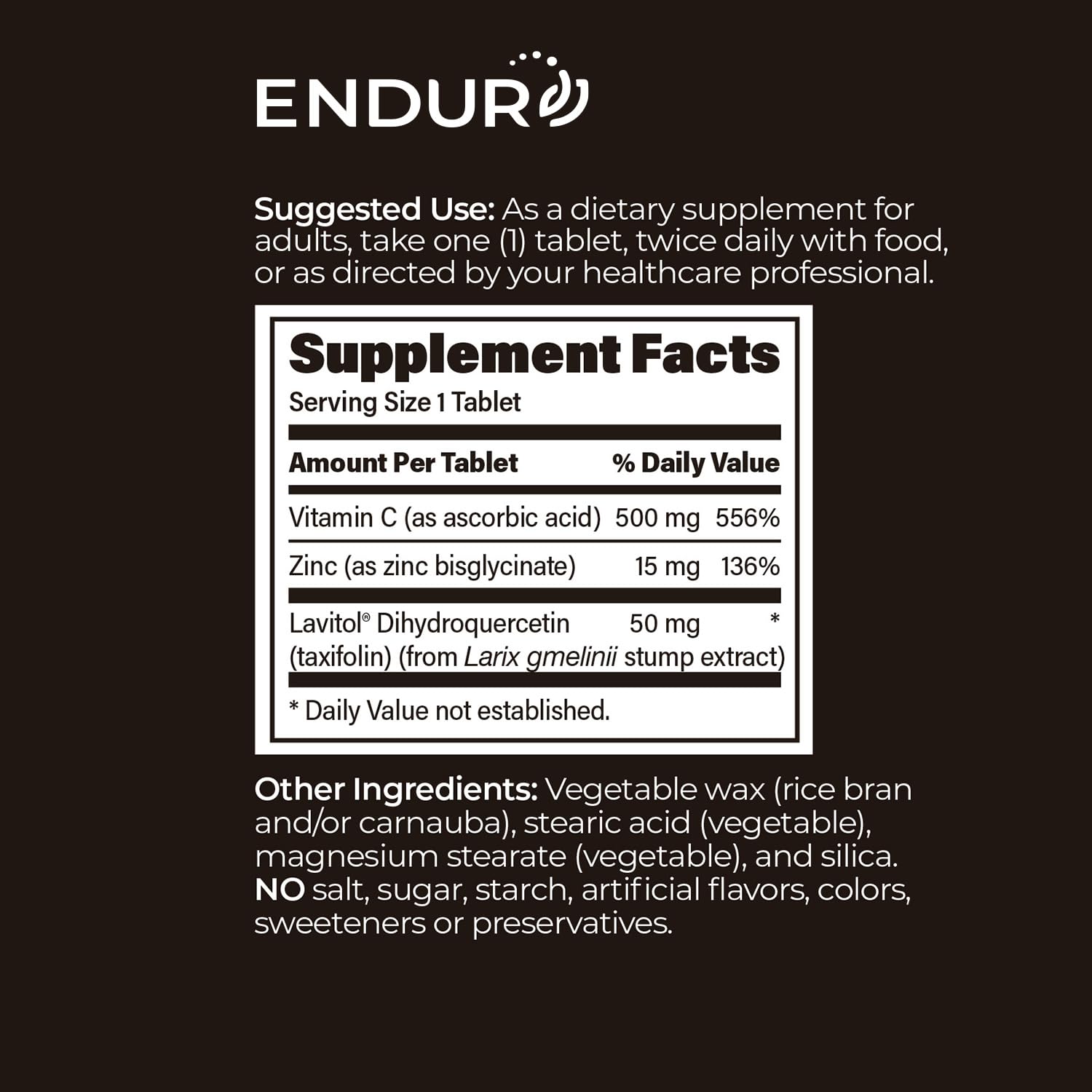 ENDUR Taxifolin SR (Sustained Release) Dihydroquercetin - DHQ 60 mg (60 ct)