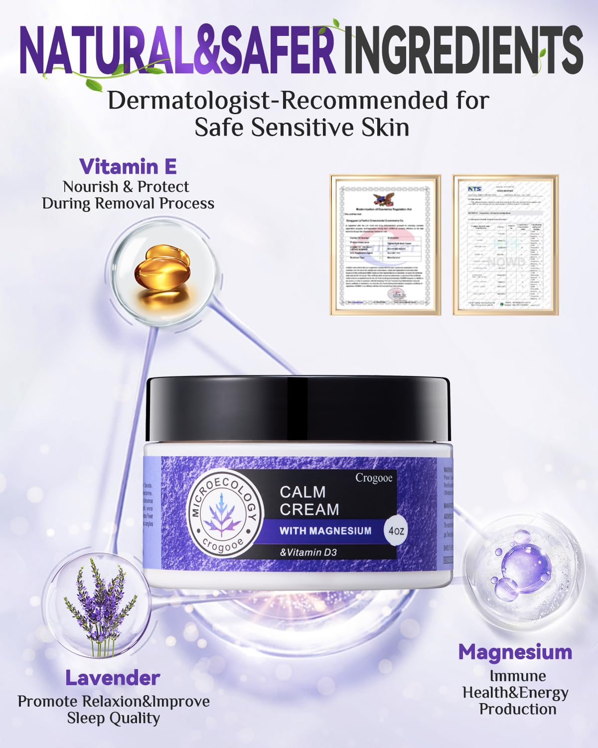 APLEFBE 2025 Updated Magnesium Cream for Sleep: Nighttime Magnesium Lotion, Deep Hydration, Skin Care for Kid, Men, Women (Lavender)，2PC