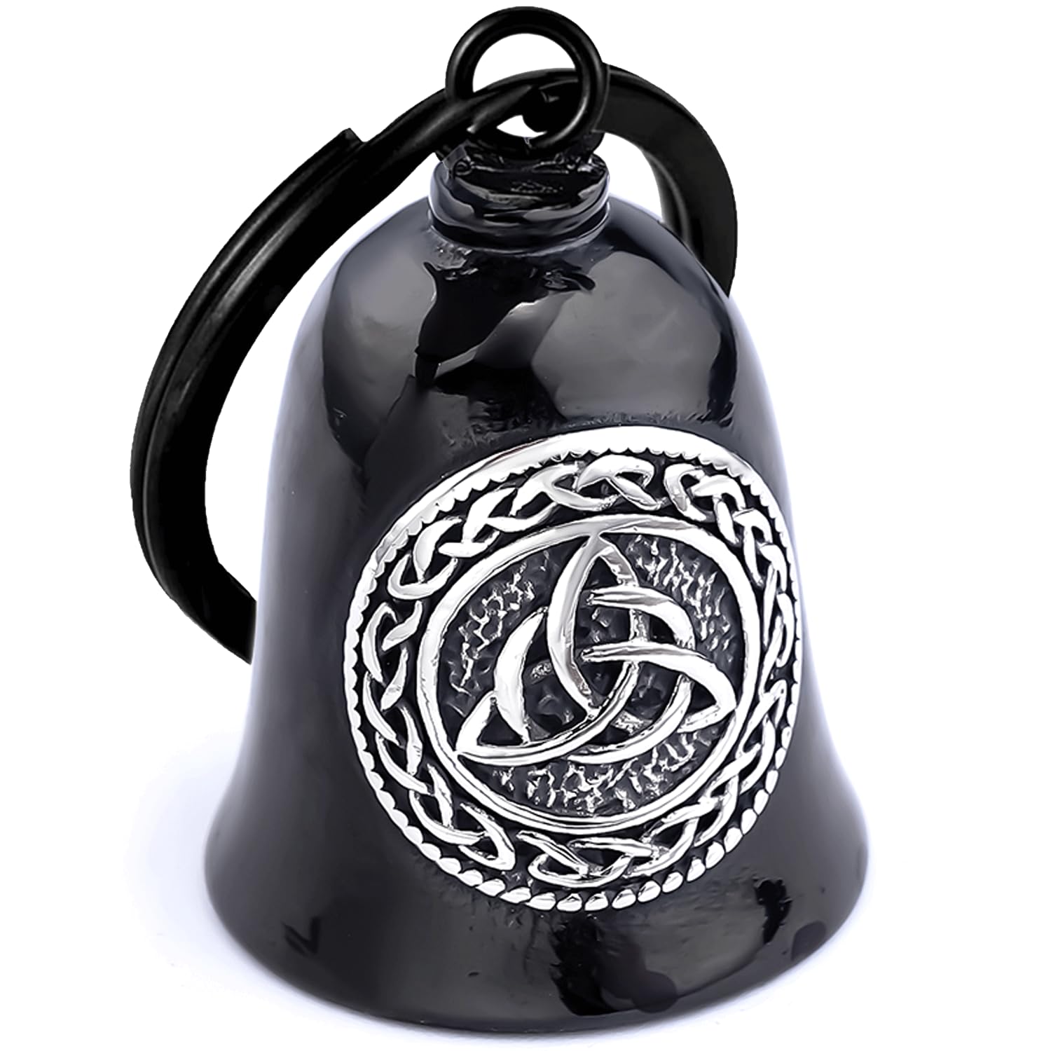 AilRabbit Motorcycle Celtic Bell - Motorcycle Key Chain The Evil Road Spirits of The Road Will be trapped in The Bell (black sil