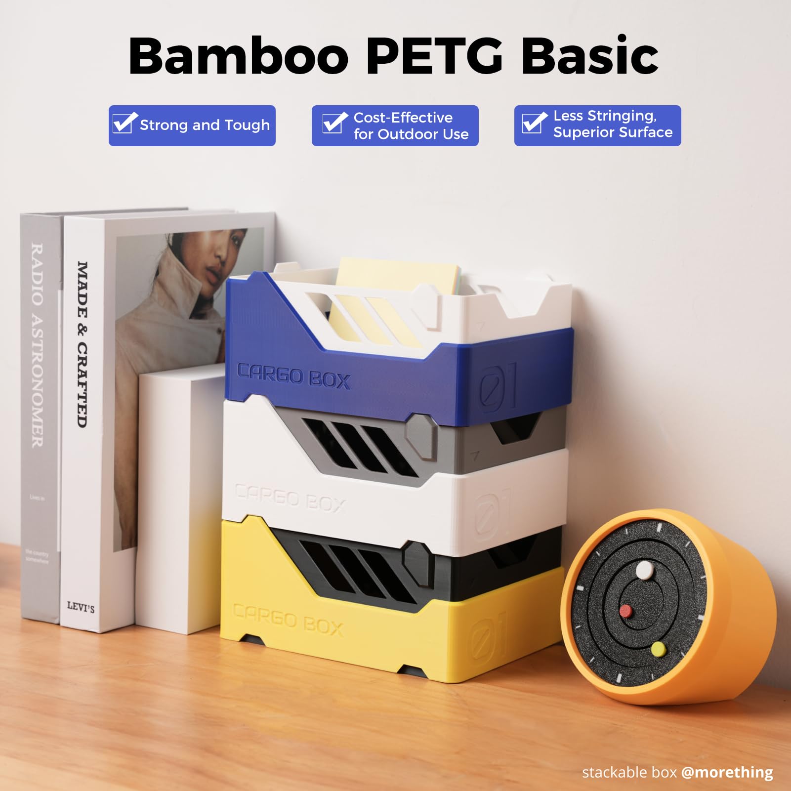 Bamboo PETG Basic Refill Filament 1.75mm 1 KG (2.2lbs) with RFID for Bambu Lab A1/X1/P1 Series 3D Printers,Strong Toughness,Outdoor Use,3D Printing Filament,No Spool, +/- 0.03mm (Misty Blue 30108)