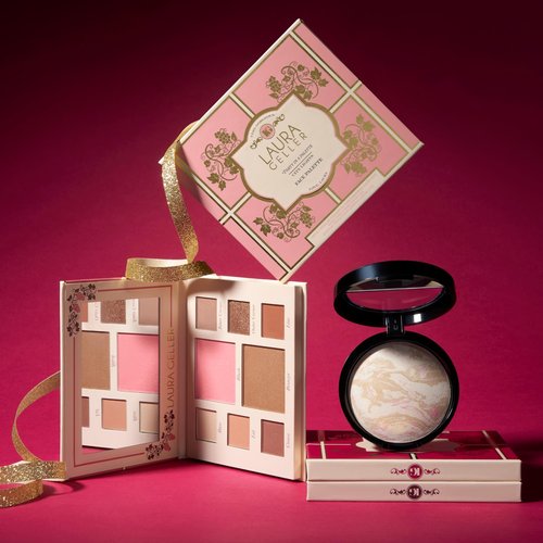 LAURA GELLER NEW YORK Party in a Palette, Ready to Jetset! + Baked Balance-n-Brighten Powder Foundation, Toffee