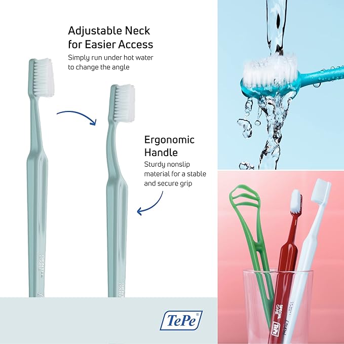 TePe Gentle Care Soft Toothbrush, Adult Post-Surgery Toothbrush for Sensitive Teeth and Gums
