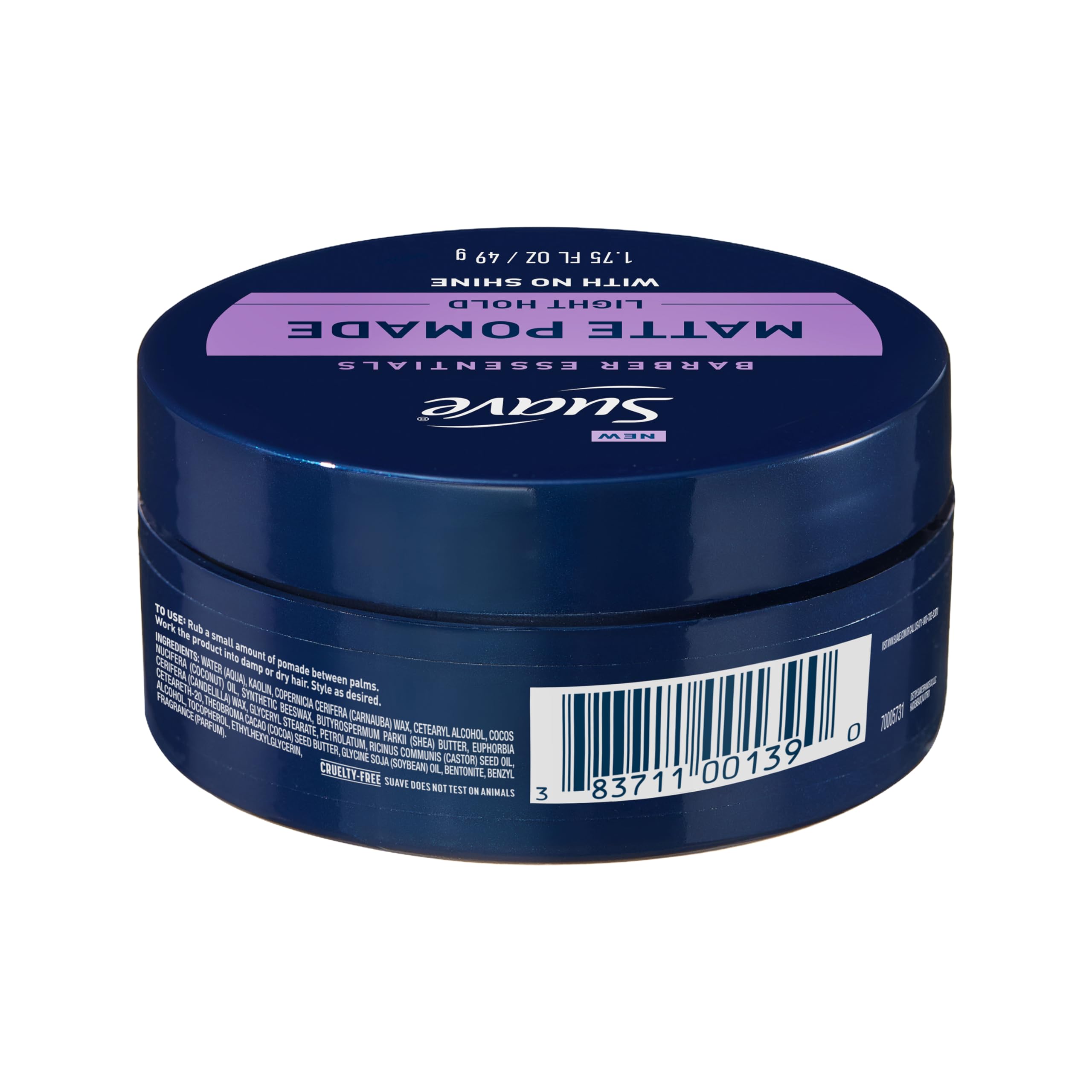 Suave Hair Pomade for Men Barber Essentials Styling, Light Hold and No Shine, For Enhancing Hair Shape and Reducing Frizz, 1.75 oz