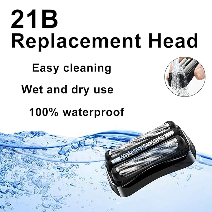 2 Packs 21B Series 3 Electric Shaver Replacement Head Compatible with Series 3 Foil Shaver Replacement Heads 21b 3010s, 3040s,5409,etc for Braun Part 21b