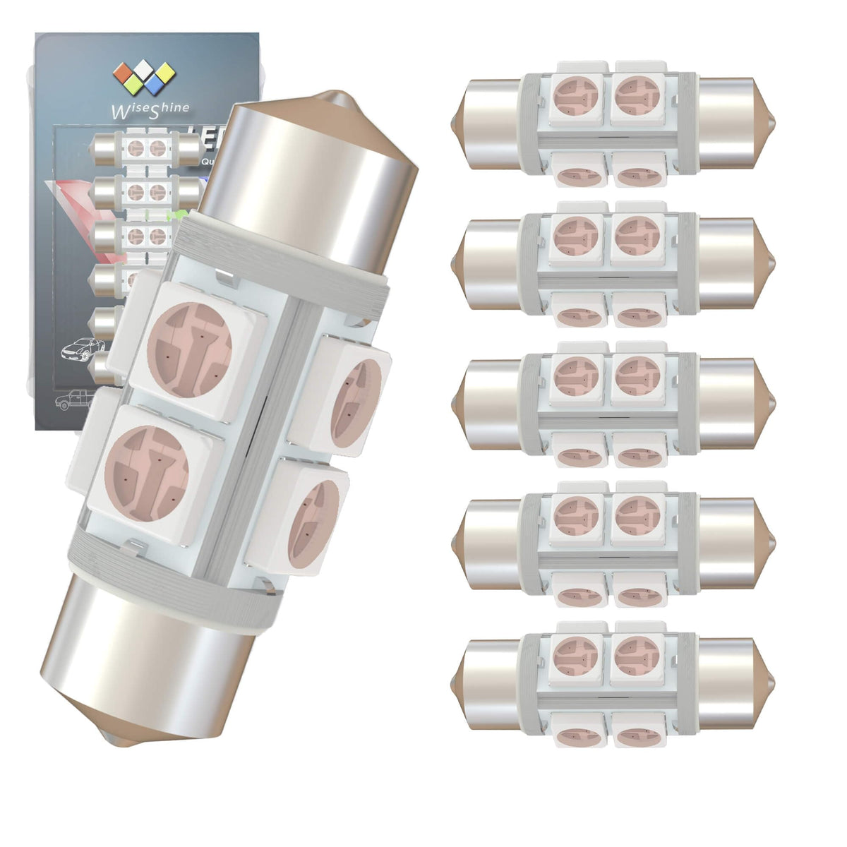 Wiseshine DC 24V 38mm 6418 LED Bulb Pink Purple 6411 DE3423 Festoon LED Car Bulbs for Truck Marine Boat Interior Map Trunk Light