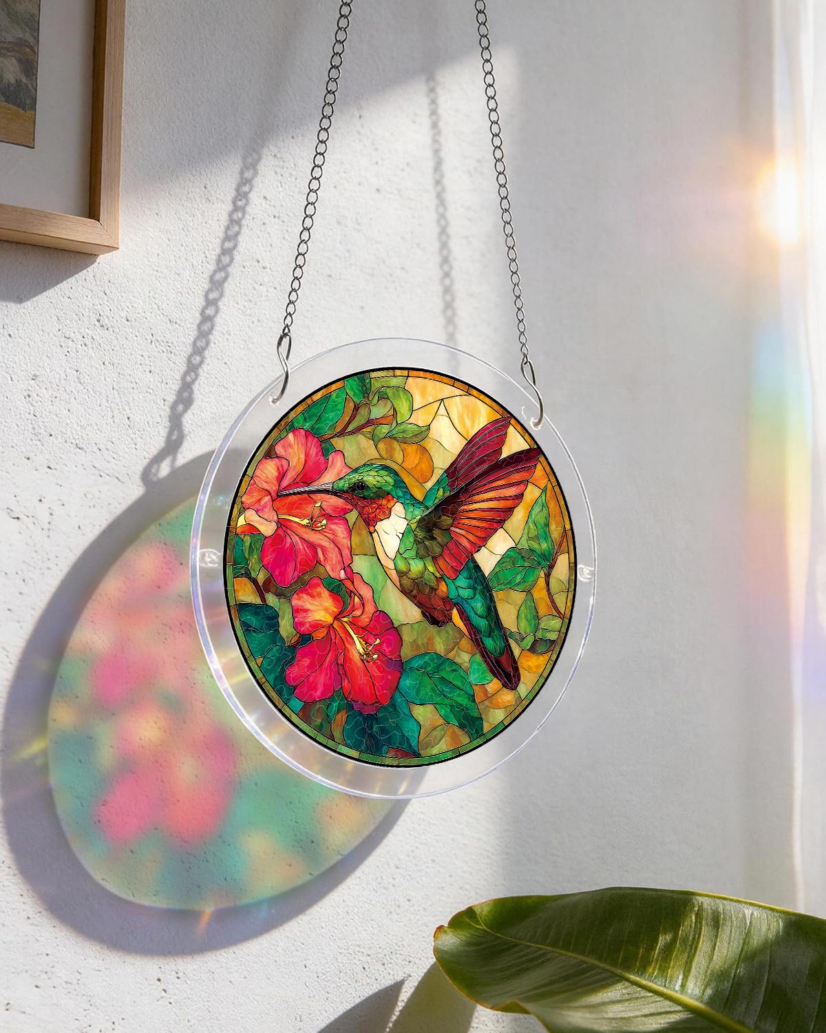 Acrylic Puzzle Suncatcher 83 Pieces, Emerald Flame Hummingbird Sun Catchers Puzzle, DIY SunCatchers Puzzles Window Hanging, Home & Garden Decor, 7.4 in