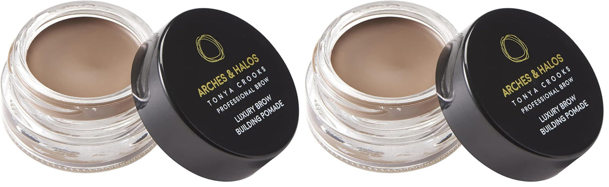 Arches & Halos Luxury Brow Building Pomade - Warm Brown - Tinting Brow Definer for Sculpting and Shaping Eyebrows - Soft, Smudge-Proof, Silky Texture - Lightweight Cream and Gel Blend - 0.016 oz