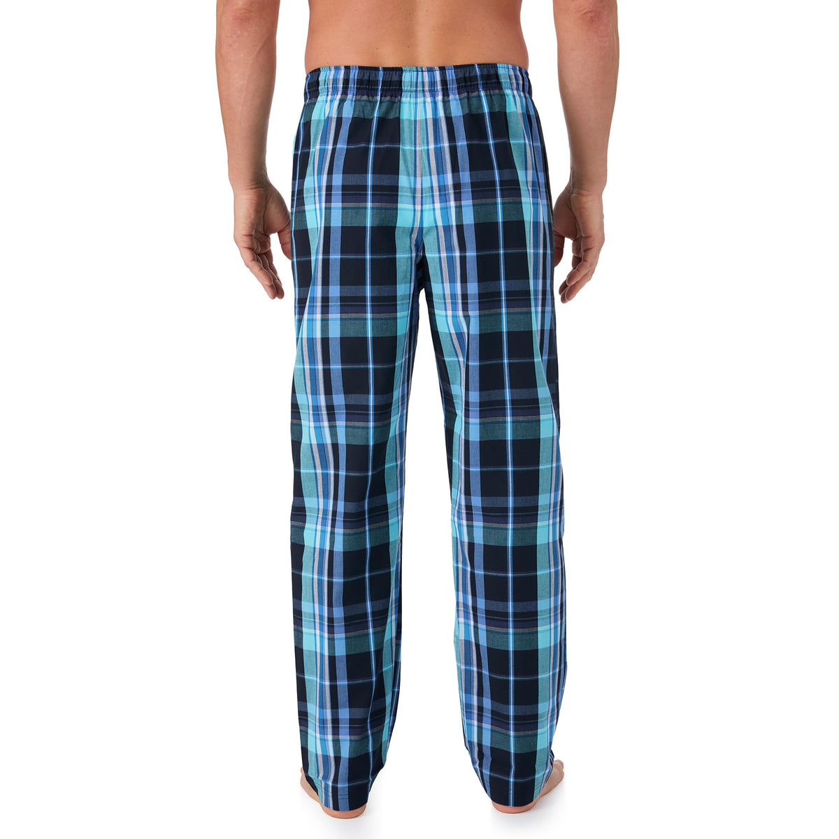 Tommy Bahama - Men's Essential Printed Sleep Pant, Woven Pajama Pants for Sleep or Lounge (Navy Blue Plaid, X-Large)