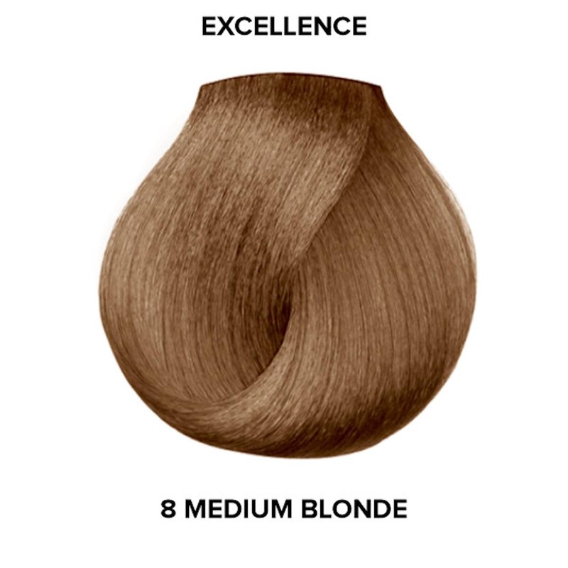 L'Oréal Technique Excellence Crème Permanent Hair Color - Long-Lasting Hair Dye, Rich Formula With No-Drip Application, Superb Gray Coverage, Medium Blonde